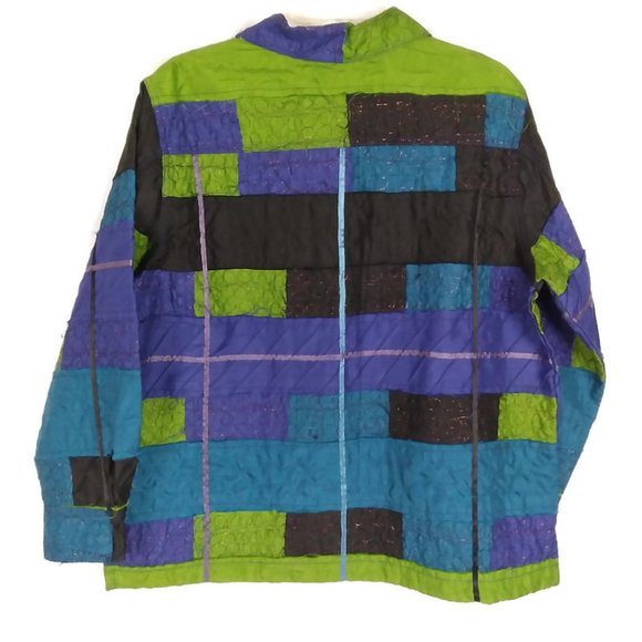 C.L.O.T.H.E.S. Womens Multicolor Patchwork Design Button Up Jacket Size Large - Picture 3 of 7